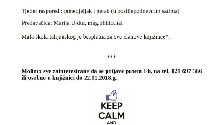 “Mala škola talijanskog jezika”