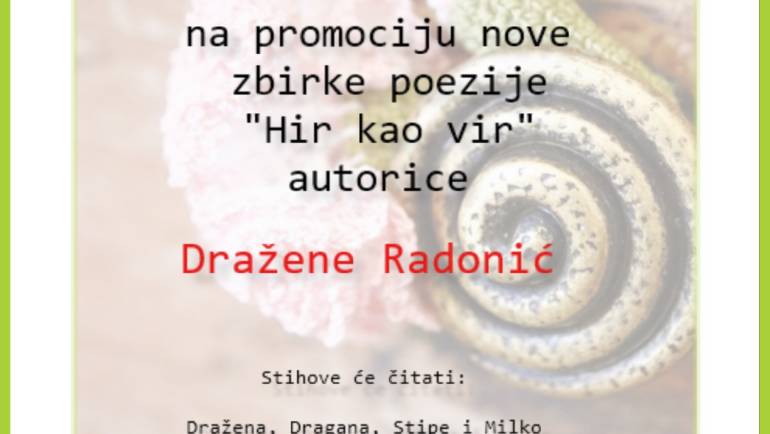 Poetsko veče s Draženom Radobnić