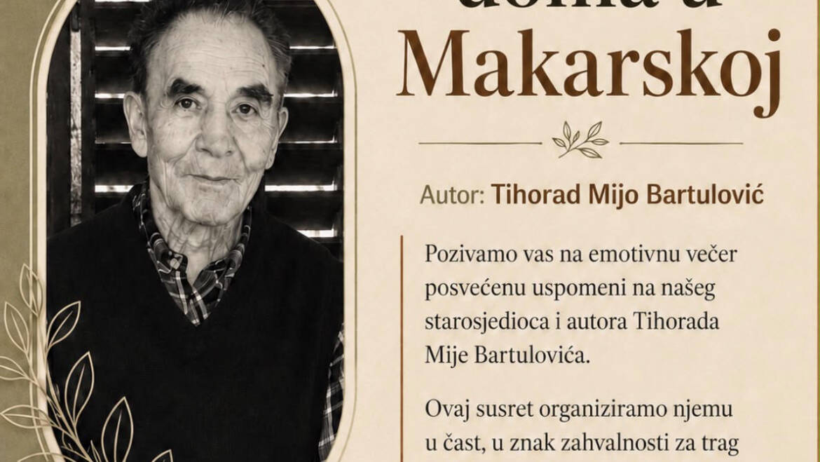 Promocija zbirke pjesama “Iz staračkog domau Makarskoj”-poshumno Tihorad Mijo Bartulović